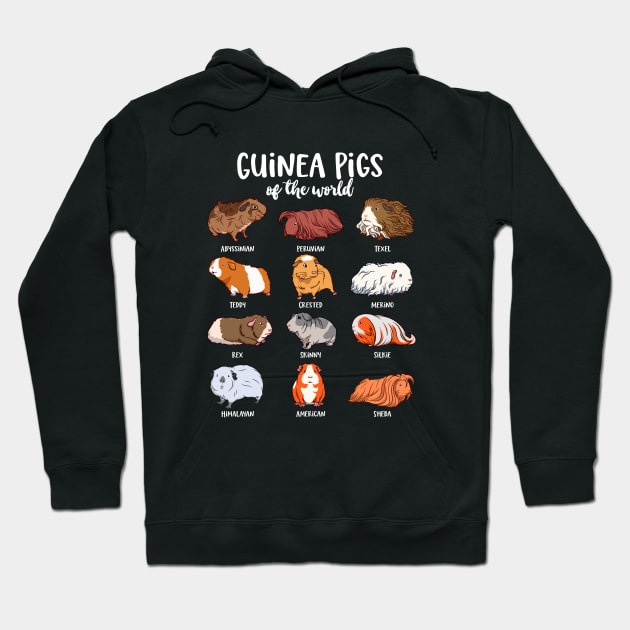 Cartoon guinea pigs - Type of Guinea pigs Hoodie by Modern Medieval Design